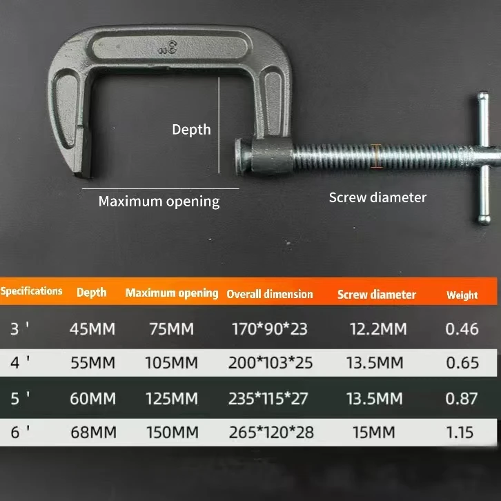Boutique Heavy Duty G Clamp for Woodworking Durable and High Temperature Resistant Product Category Clamps