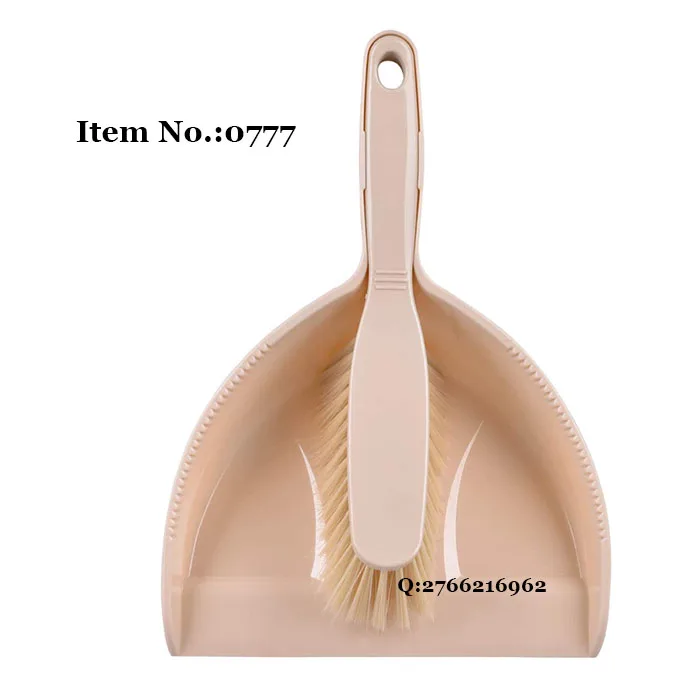 HQ0777 home cleaning accessory plastic long handle table dustpan with brush set