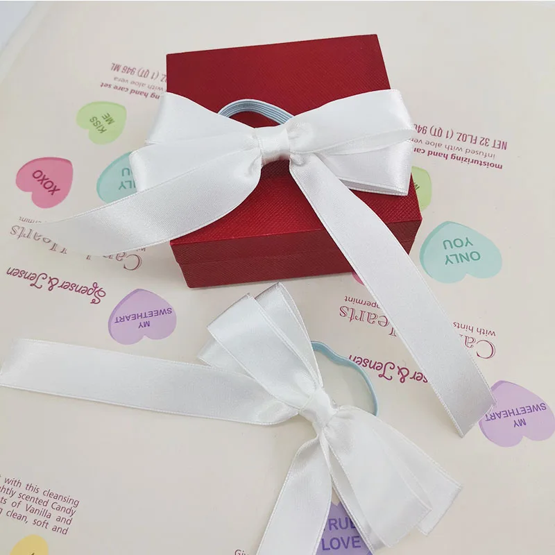 Satin Ribbon Bow DIY Crafts Gift Wrapping Sewing Red Bow Finished Gifts Decorative Ribbon Bow