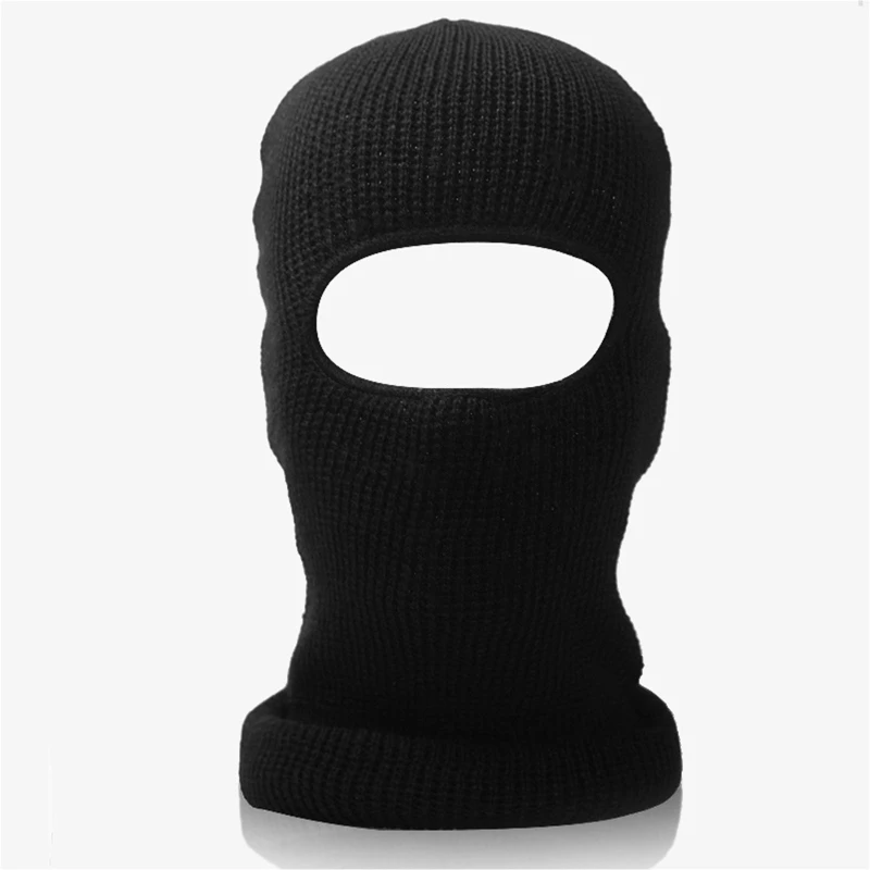 Unisex Winter hats Knitted One Hole Ski Mask Beanies Cycling Windproof Helmet Lining Full Face Cap Neck Warmer