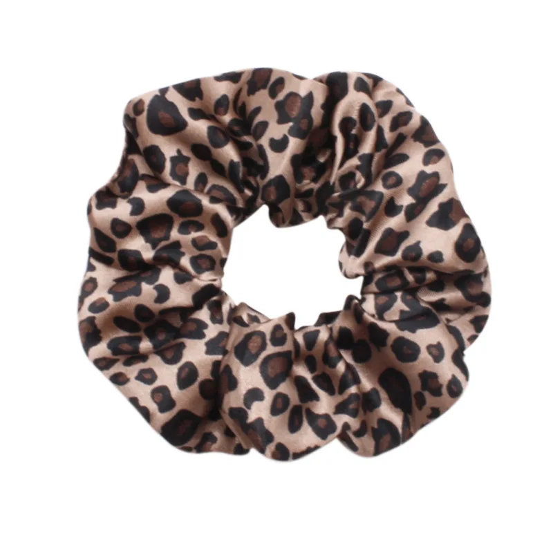 Высококачественные эластичные Сатиновые резиновые полосатые женские резинки для волос резинки для девочек с леопардовым принтом