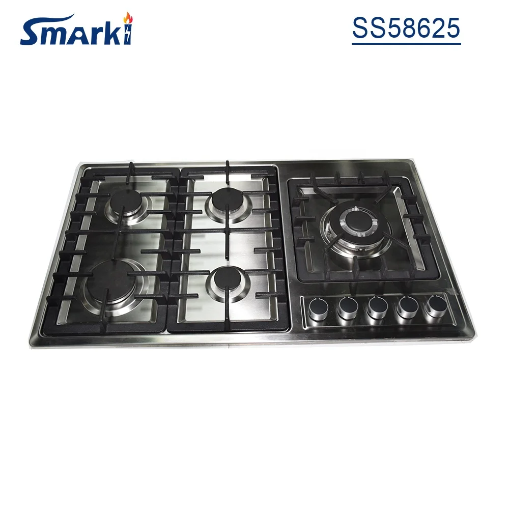 CE/NOM 5 burner Gas Stove SS Gas Hob built in gas grill SS58602