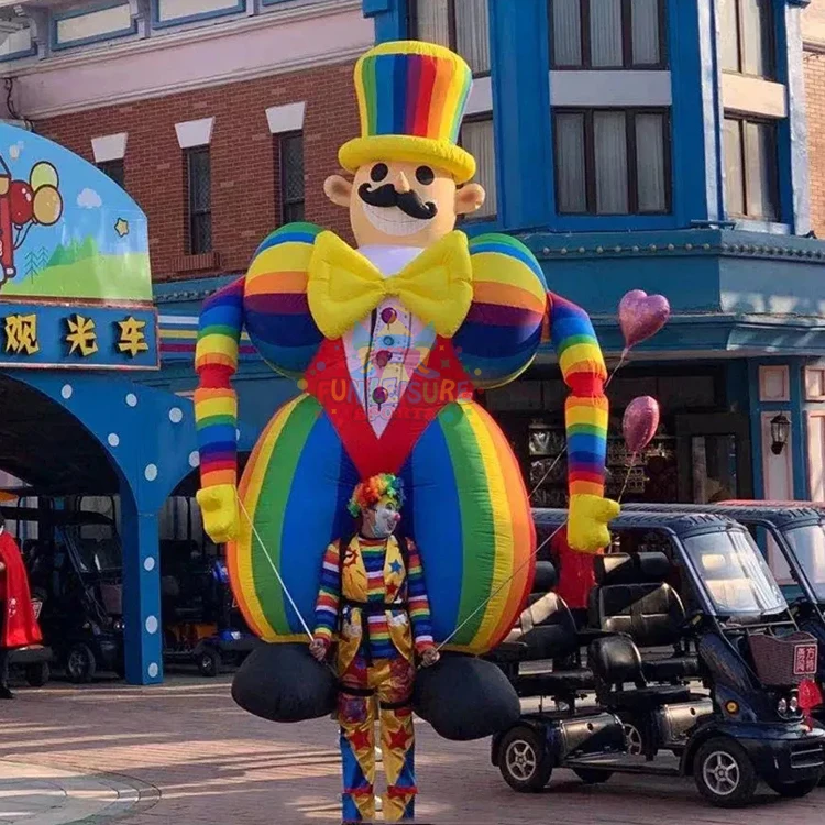 Outdoor circus parade cartoon puppet air blow up walking figure inflatable clown costume