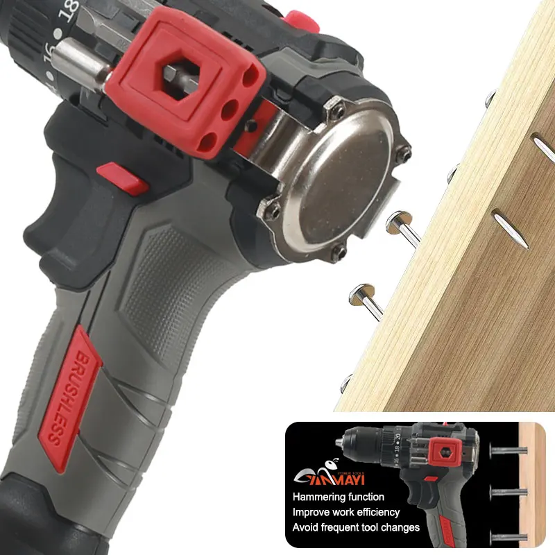 Factory Sale 21V Brushless Power Drill Cordless Hammer Drill Machine Electric 13mm Chuck Impact Cordless Drill