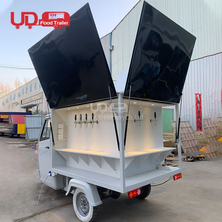 3 Wheel Drivable Electric Food Trucks Tacos Ice Cream Beer Vending Truck Moto Food Truck With Full Kitchen