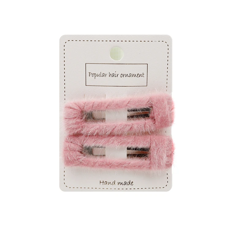 
Оптовая продажа, корейские женские заколки, чистые цвета, капли, Плюшевые Пушистые заколки для девочек 