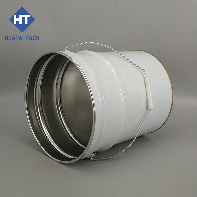 manufacturer customized color 18kg oil ink solvent use chemical metal bucket/ pail/ barrel tin can with lug lid and wire handle