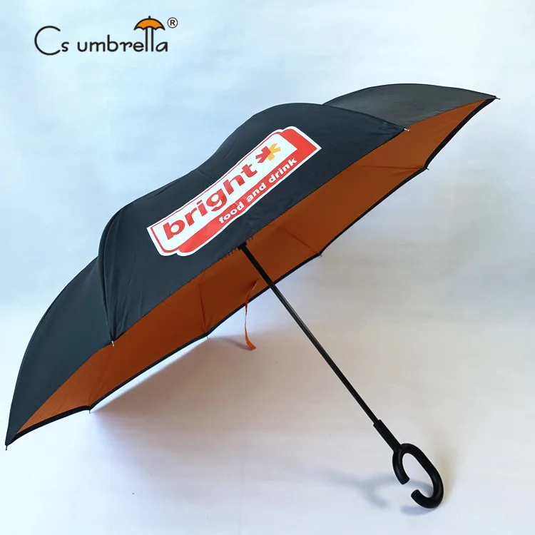 YS-8036 Factory Supply Stand Car-friendly Golf Inverted Umbrella OEM Custom Logo Printing Big Size Advertising Reverse Umbrella