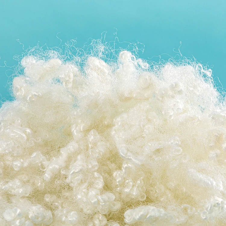7D*51MM Siliconized recycled pet flakes polyfill stuffing hollow conjugated polyester staple fiber