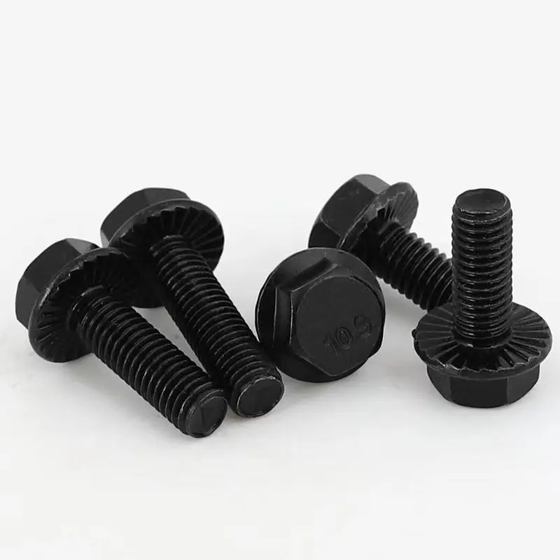 DIN6921 Hardware Black M8x20 Head 8.8 grade M8 x 1.25 Screws Recessed Bolt serrated flange bolt