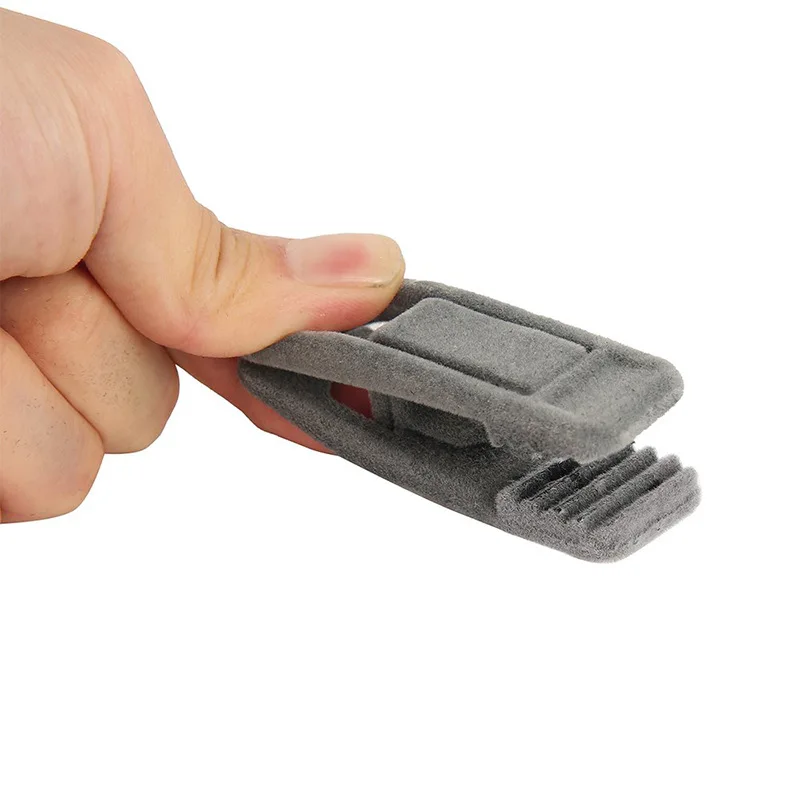 Velvet Hangers Clips 20 Pack, Grey Pants Hangers flocked Clips, Strong Finger Clips Perfect for clothespin