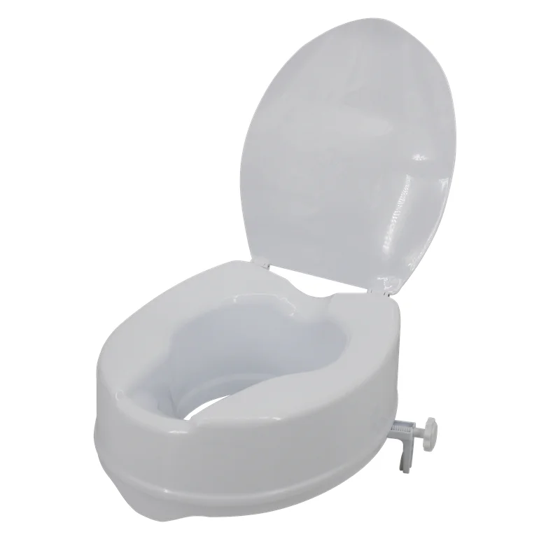 6 inch Raised Toilet Seat Bathroom Sturdy Portable commode Seat Riser Elevated Safety Locking MK05006