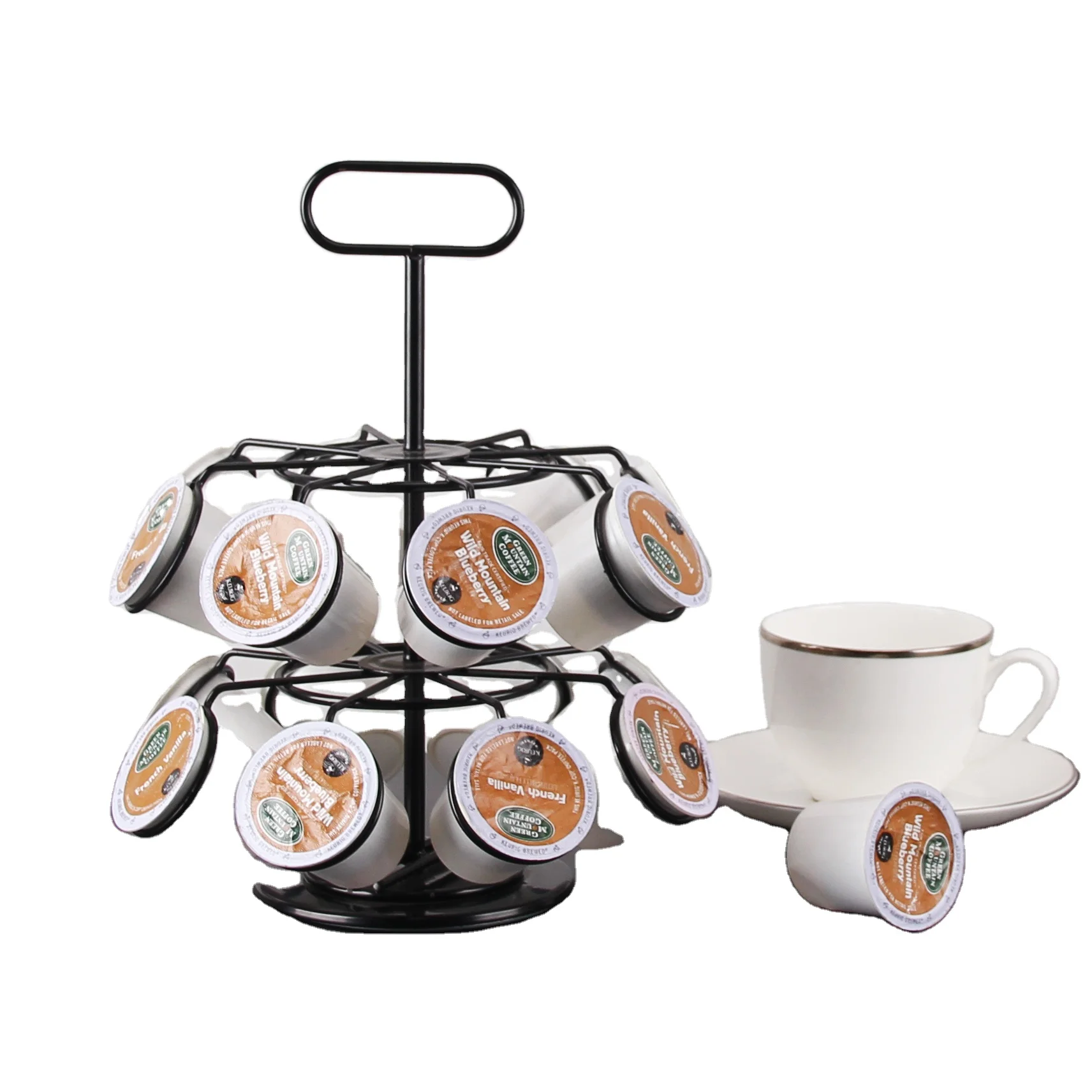 Multifunction Chrome Plating Keurig K-cup Storage Coffee Capsule Holder