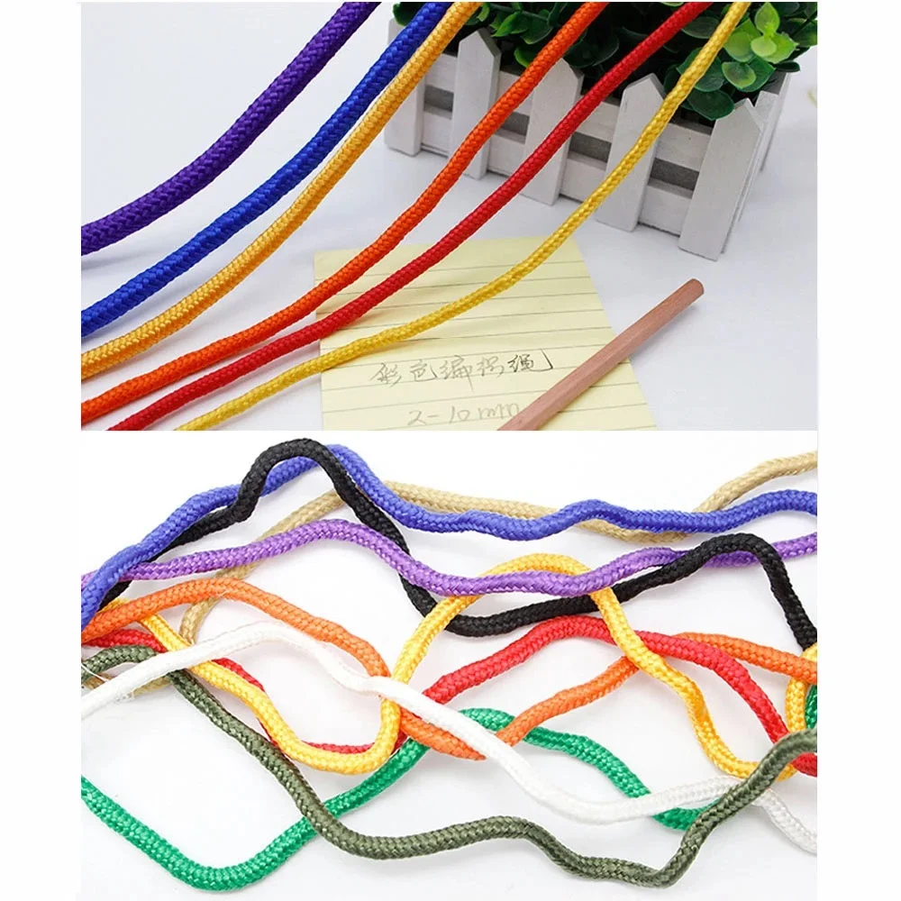 China Manufacture White Red Black 2 inch 4mm Cord 5mm Nylon Braided Polyester Rope 6MM