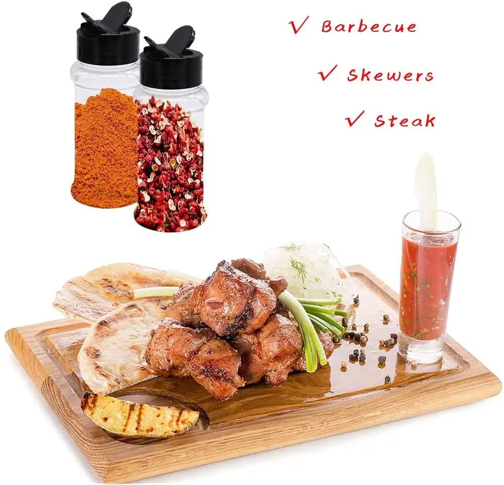 Seasoning Storage Box pepper container custom PET plastic Transparent Salt shaker Condiment bottles Kitchen herb spice jar