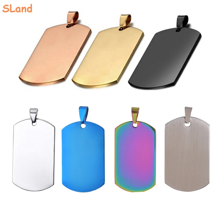 SLand Engravable Jewelry Manufacturer Wholesale Engraving Products Blank Charm Disc Pendant Custom Stainless Steel Logo Tags
