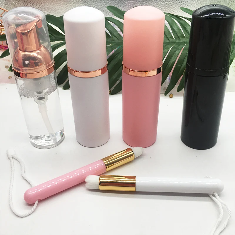 Free Sample Vegan Deep Cleaning Lash Foam Eyelash Cleaning Brush Private Label Foam Lash Cleaner