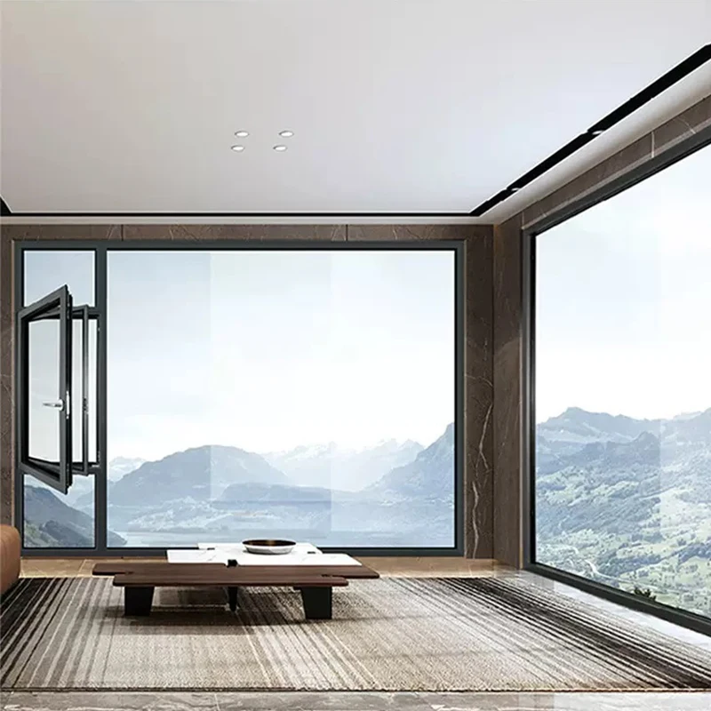 UNIFIVE Aluminum Windows and Doors Golden Supplier French Style Luxury Double Panel Aluminium Frame Sliding Glass Window