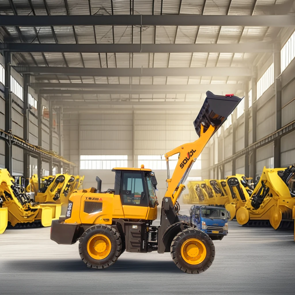 SOVOL 2ton Wheel Loader With cummins 76kw Engine 1.1cbm Bucket and Electric Control Transmission