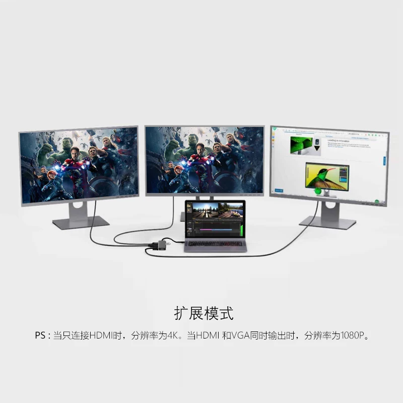  USB C концентратор док-станция для ноутбука 12 в 1 тройной дисплей адаптер с двойным 4K HD MI VGA локальная сеть стандарт PD 3 портами (стандарт 0 передачи данных
