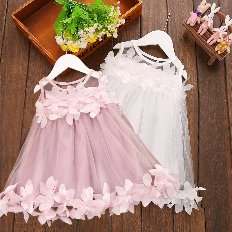 
Summer Fashion Cotton Lace Floral Party One Year Wear Babies Clothes Birthday Wear Tutu Dresses Girl Infant Princess Baby Dress 