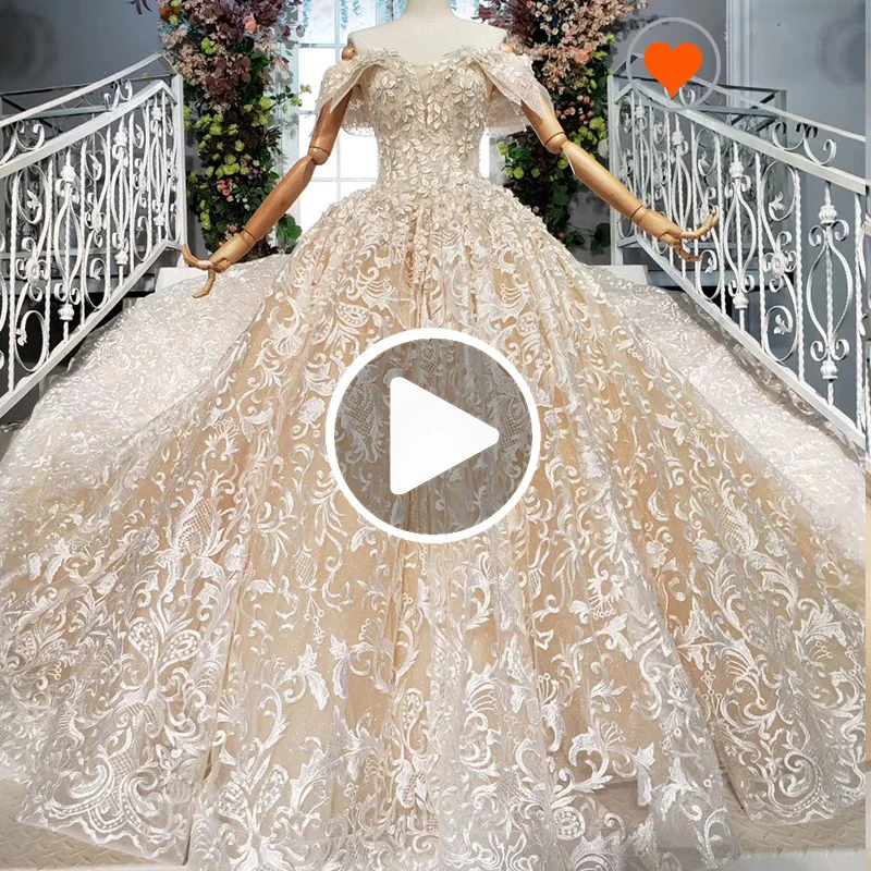 HTL848 Jancember heavy applique ladies wedding dresses vestidos de noiva sexy wedding dress