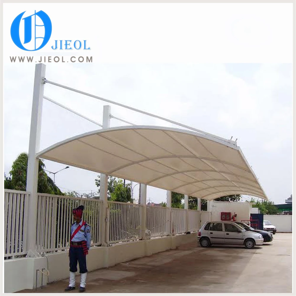 Low cost high reflective canopy tensile fabric structure galvanized