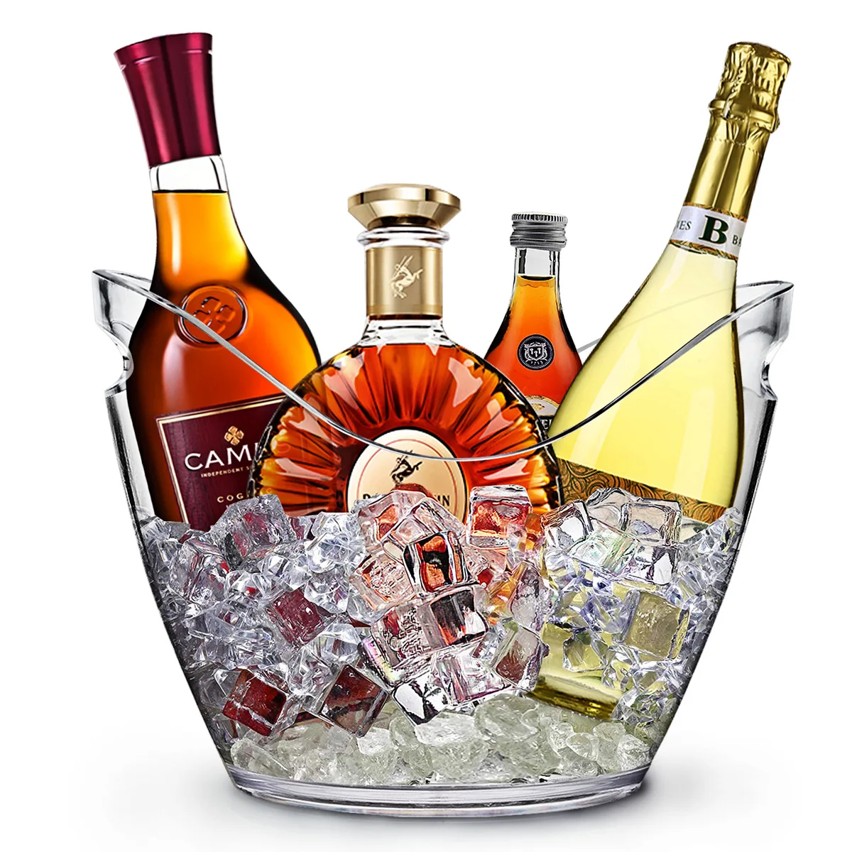 Wholesale Custom Logo Print Multiple Colors 4L/8L/12L Wine Champagne Acrylic Plastic Ice Bucket