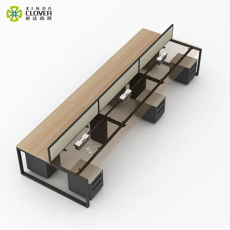 double sided modern metal office desk with drawers