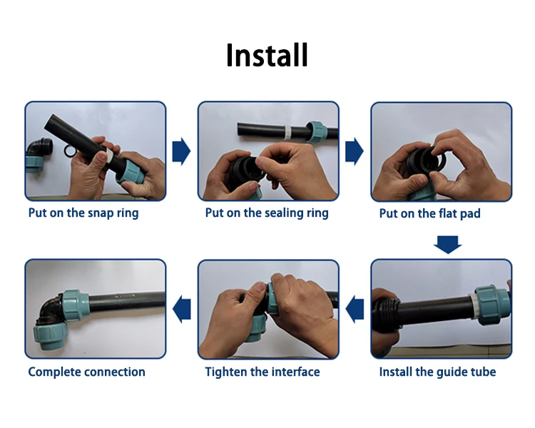 Wathet Blue TEE pp  pe compression hdpe pipe fittings irrigation for water supply