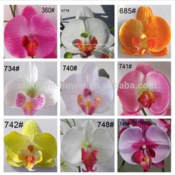 High Quality Neally Natural Orchid Phalaenopsis Flower In White silk Vase Artificial Orchids