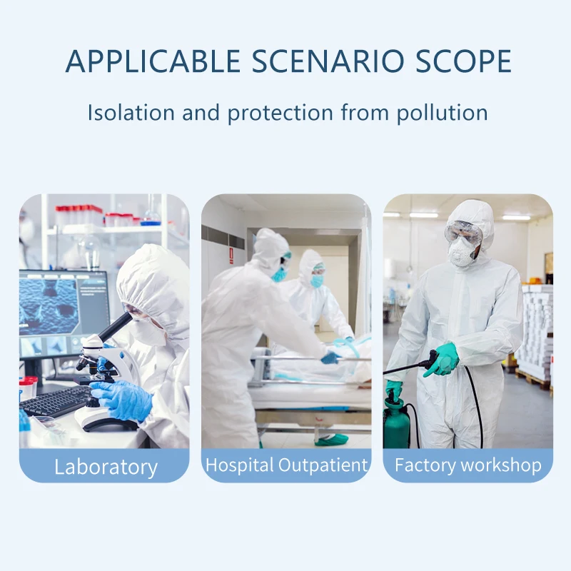 Factory Direct Type 5-6 Protective Safety Workwear Polypropylene Disposable Waterproof Adult CE White SF Jumpsuit EN