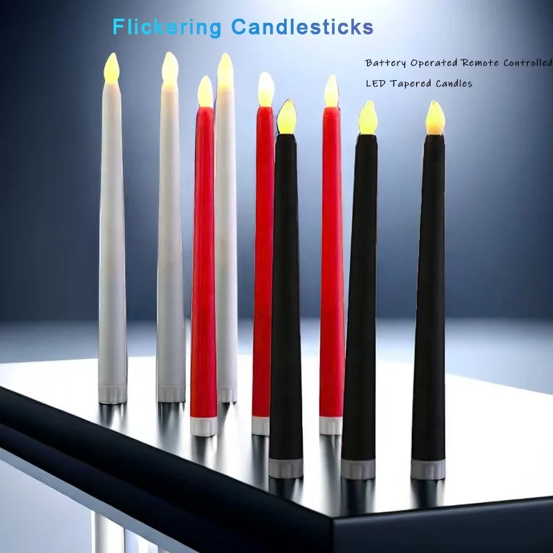 LED Flameless Taper Candles Flickering Battery Operated 3D Electric Long Candle Lights led candles with remote control