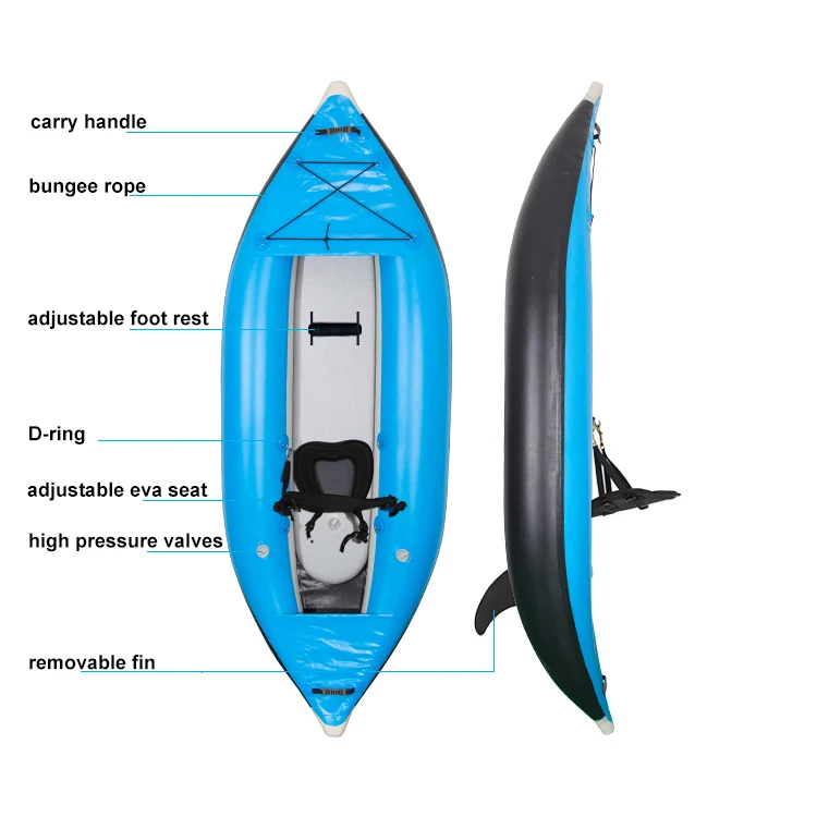 Inflatable Colorful Drop Stitch Kayak Portable Sport Pedal Drive Kayak