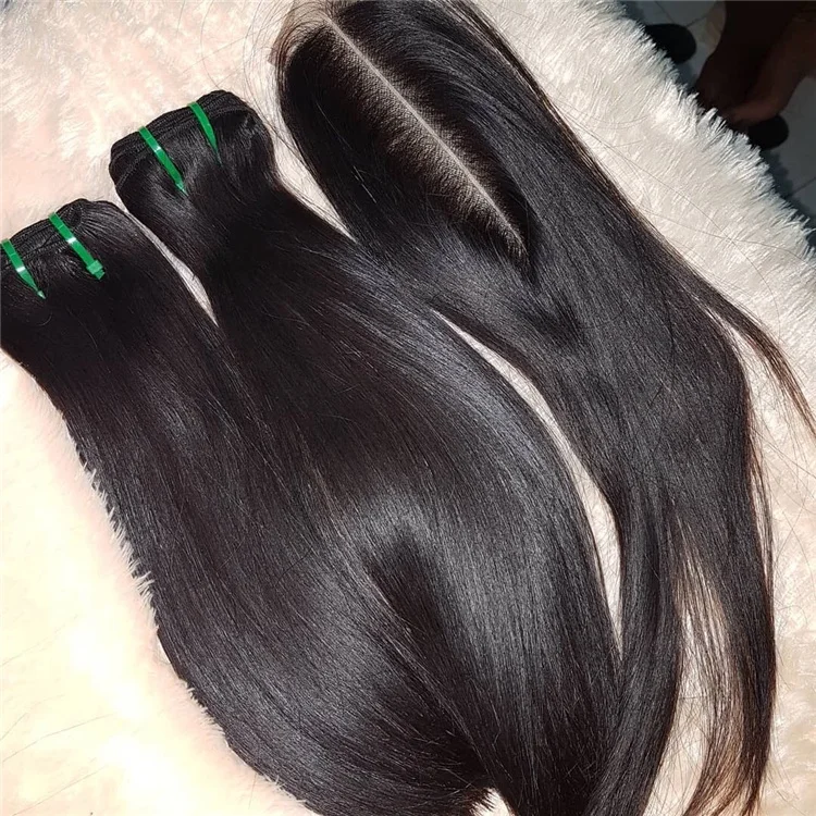 Hot Beauty Super Double Drawn Bone Straight Vietnam Human Hair Bundles with Closure