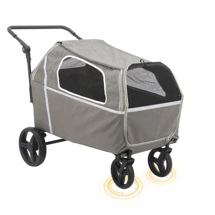 Eaynon Commodious Outdoor Travel Pet Big Dog Cat Stroller Bearing Capacity 155lbs Large Dog Trolley