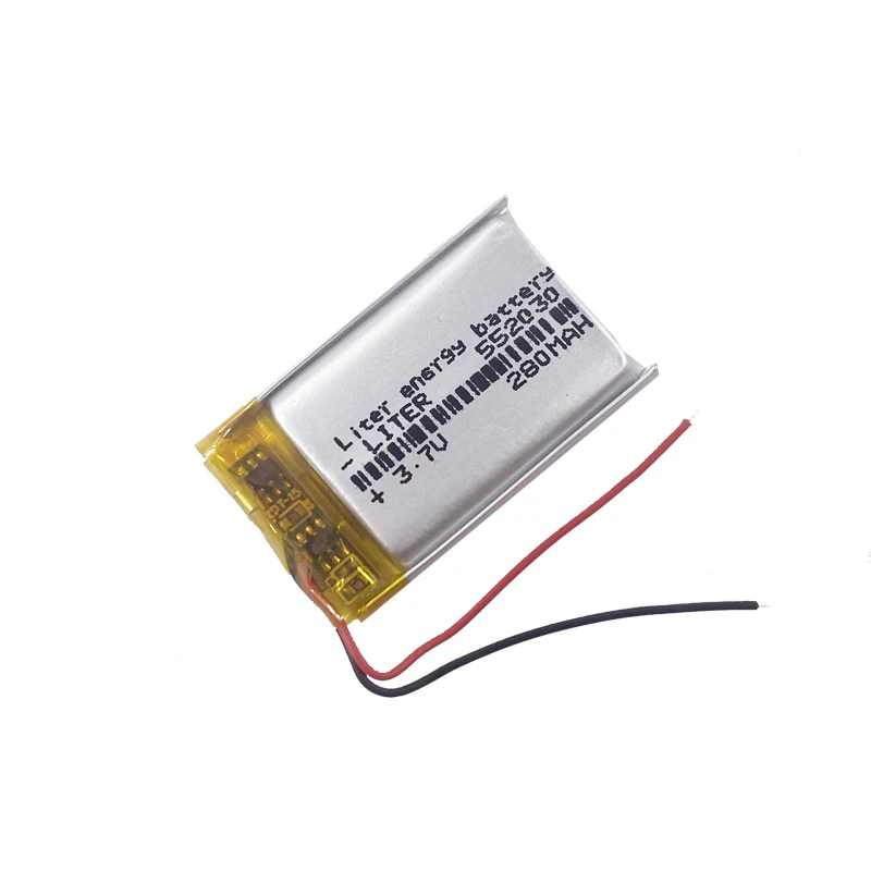 Rechargeable lipo 3.7V 280mAh lithium polymer 552030 battery with pcm in stock