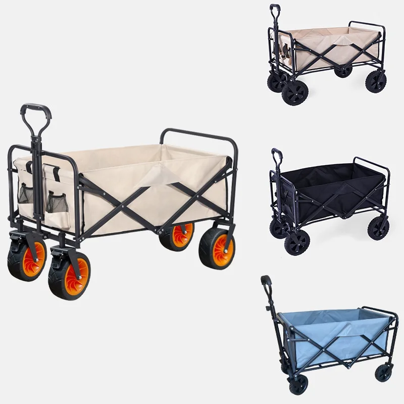 Heavy Duty High-Capacity Trailer Camping Storage Car Collapsible Portable Folding Wagon Utility Outdoor Camping Garden Cart