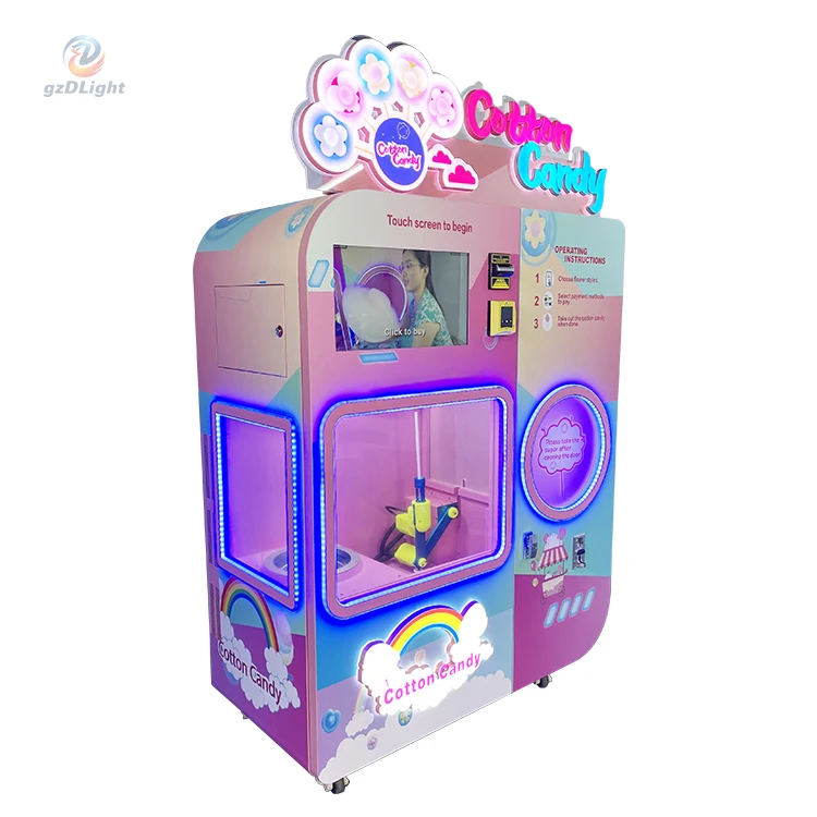 Automated Shopping Mall Amusement Park Uses Cotton Candy Vending Cotton Candy Machine