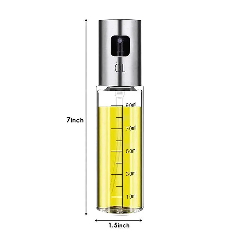 Amazon Hot Selling Tanning Oil Bottle Sprayer Packaging Stainless Steel Olive Glass Spray Oil Sprayer for Cooking Camping