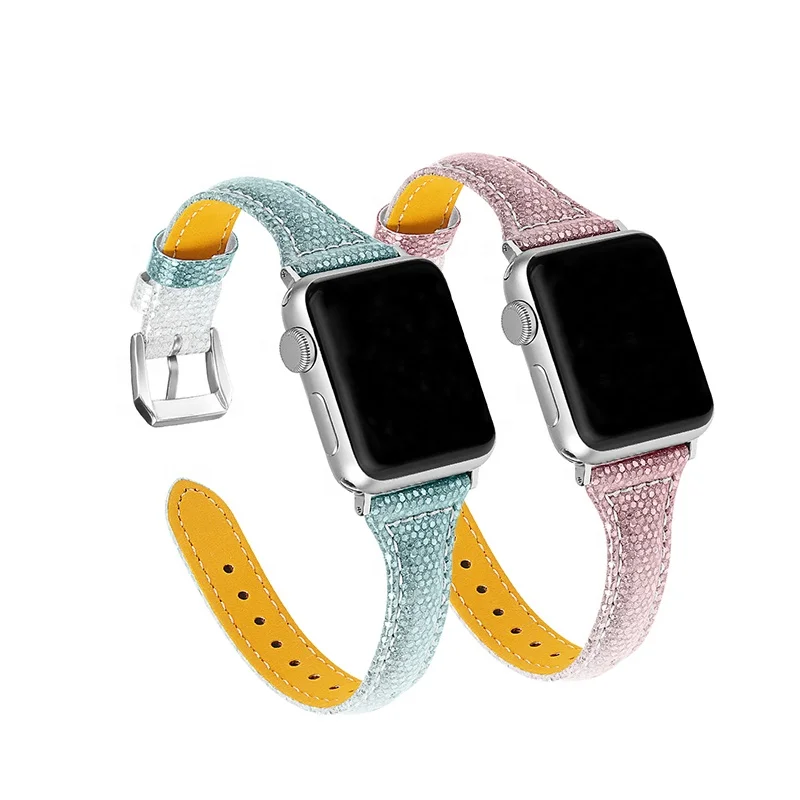 High Quality Gradual Change Genuine Leather Watch Strap for Apple Watch SE/6/5/4/3/2/1