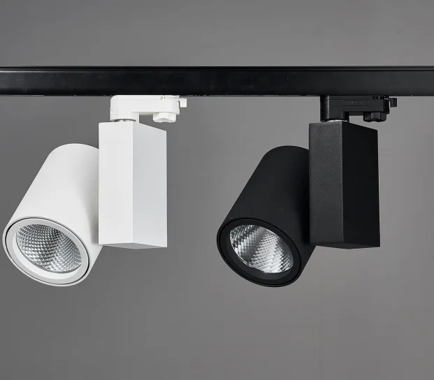 High Lumen black  White 3 Phase Tracklight , 30w Aluminum Track Lamp, Dali 3 Wire 4 Wire COB 50W 40W 45W LED Track Light