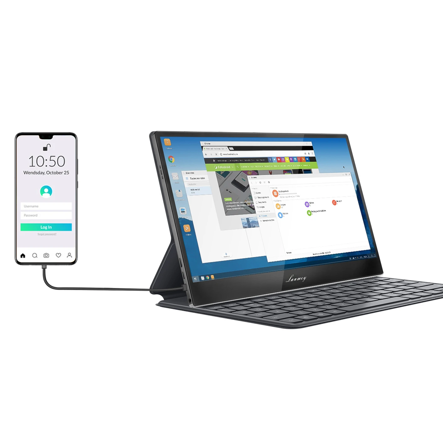 
13.3 14 15.6 Wireless 4K UHD Display Touchscreen 10000 Mah Built-in Battery Portable Monitor Fast Charge 