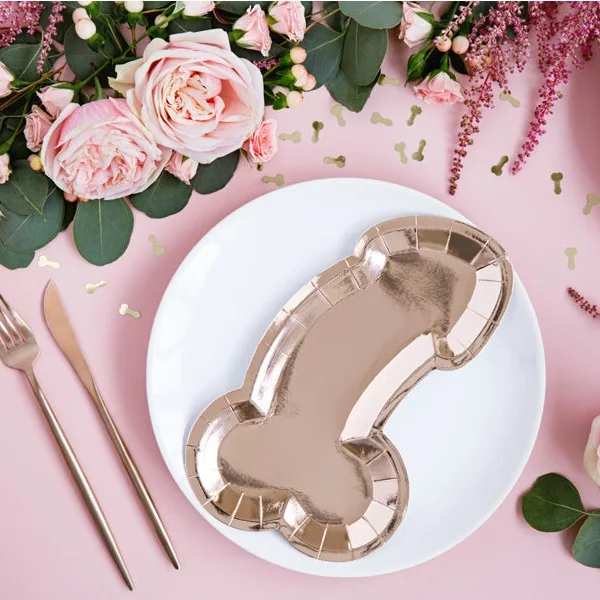 Hens Night Rose Gold Same Penis 4ever Paper Plates Girls Night Out Accessories Bachelorette Party Supplies-25pcs/Pack KP003