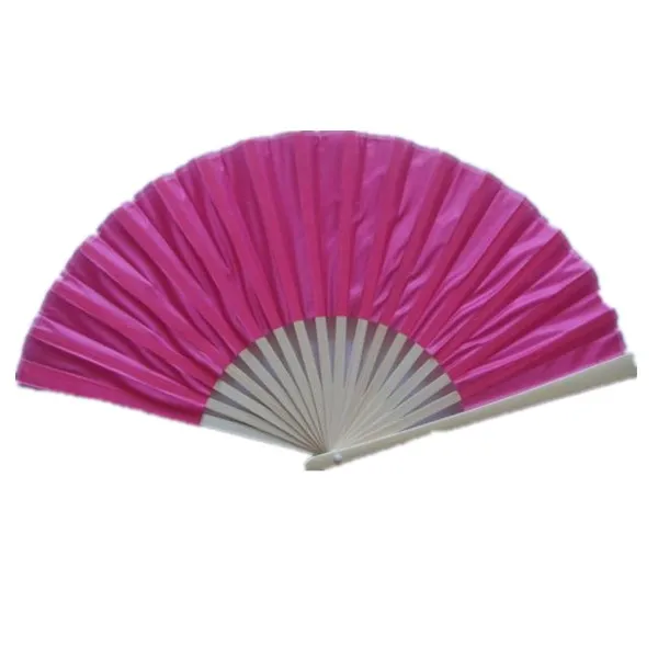 Простой цветной тканевый вентилятор с бамбуковой ручкой