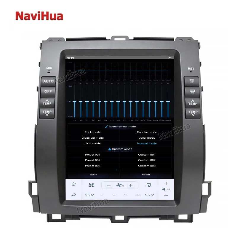 NaviHua Android 10.4 Inch Android Car Radio Player Vertical Screen GPS Navigation Multimedia for Toyota PRADO 120 Lexus GX470