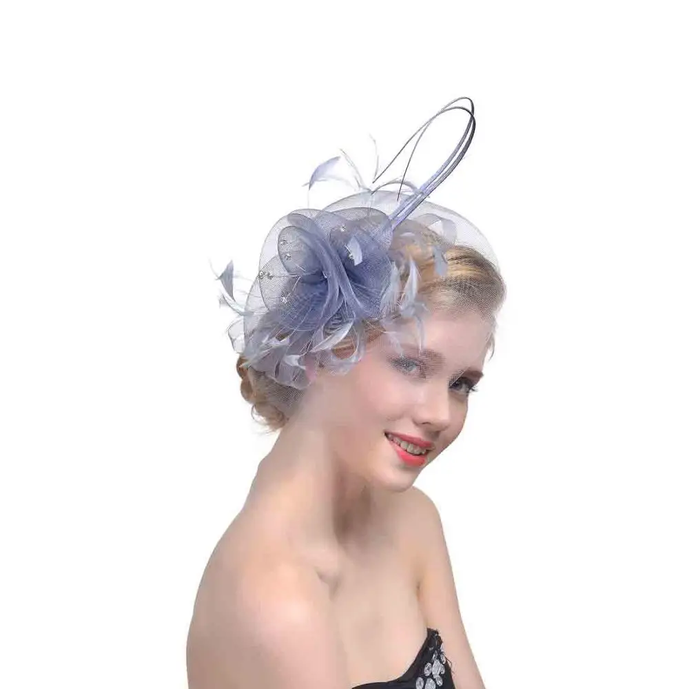 Новейшая женская шляпа, Свадебная вуалетка, шляпа, Черная Женская церковная шляпа, шляпы для чайной вечеринки, головной убор с перьями