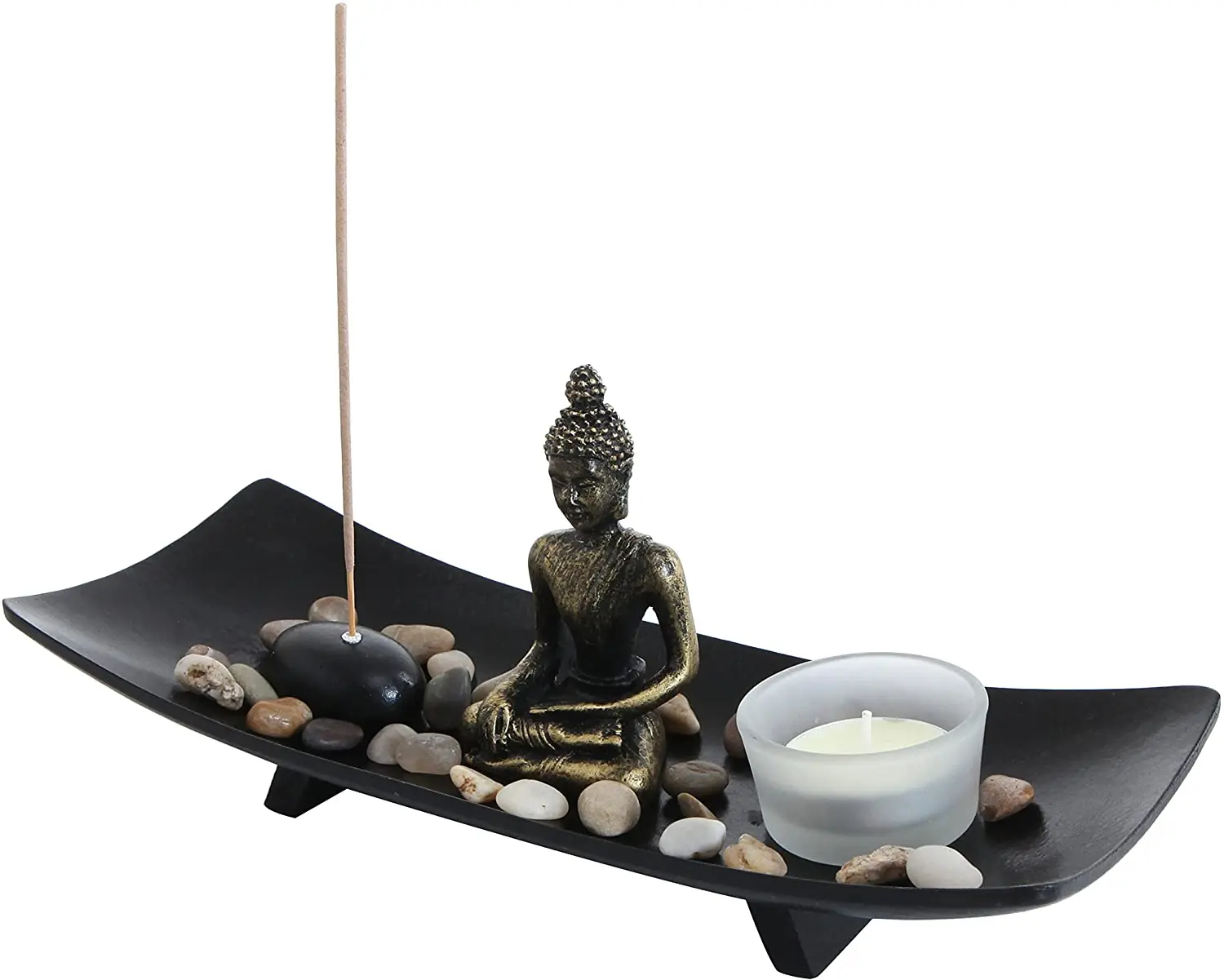 Zen Garden статуя Будды со стеклянной свечой