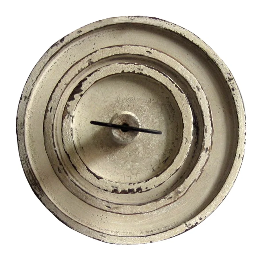 Lukcywind Shabby Chic Farmhouse Wood White Wash Heavy Duty Kitchen 3 Tier Round Tray