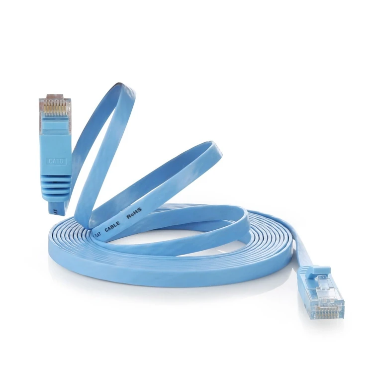 Бесплатный образец плоского сетевого кабеля Cat5e/CAT6/Cat7 RJ45 Ethernet ультратонкий соединительный